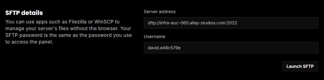 SFTP Details